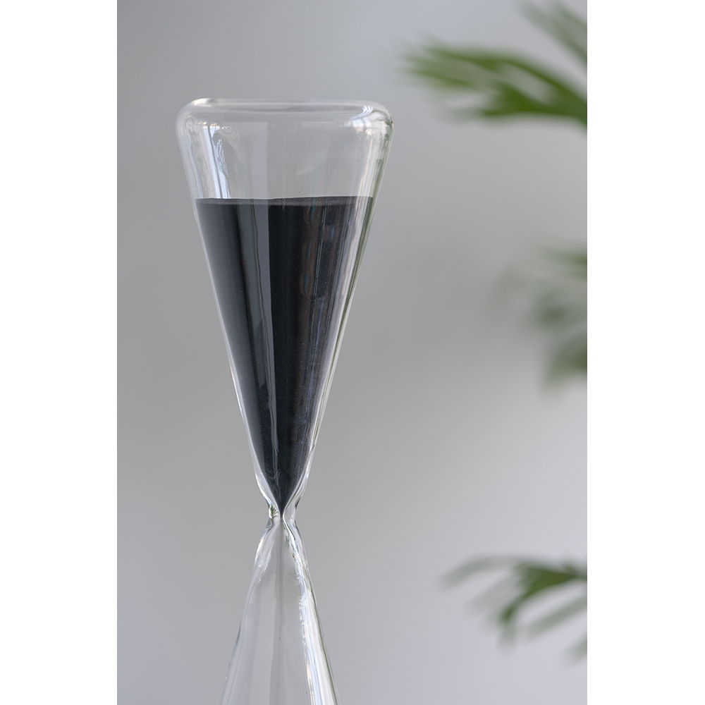 Triangular Glass Sand Timer – Minimal Desk Decor Accent