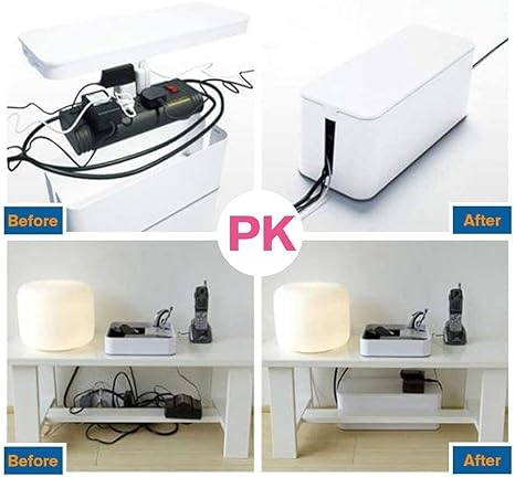 Cable Management Box Set – Clean Desk Wire Organizer System (3-Pack)