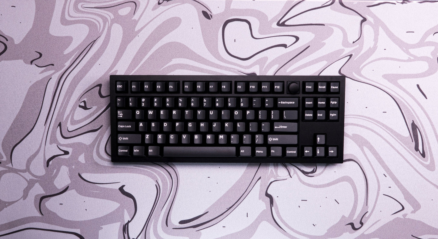 Black & White Marble Extended Desk Mat – Minimal Setup Pad