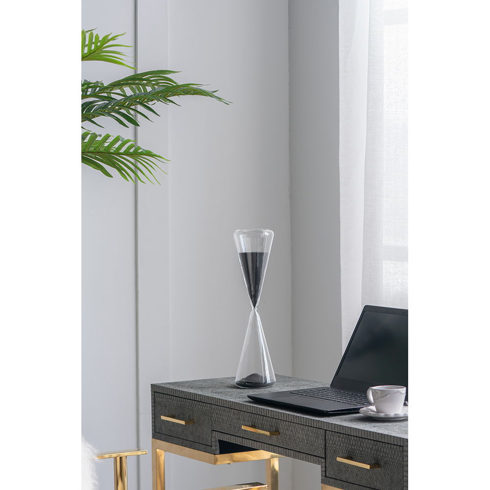 Triangular Glass Sand Timer – Minimal Desk Decor Accent