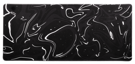 Black & White Marble Extended Desk Mat – Minimal Setup Pad